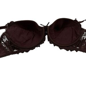 Lepel‎ Bra 38D  Brown Lace-Trimmed Padded Bra with Adjustable Straps Italy